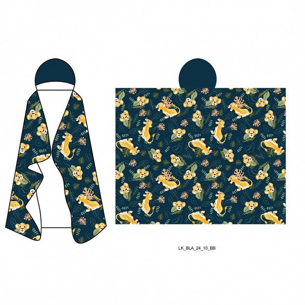 HOODED BLANKET LION KING 120X150CM FLANEL