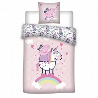DUVET COVER PEPPA PIG 140X200CM+65X65CM COTON