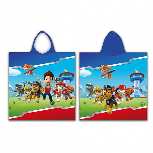 PONCHO PAW PATROL 55X110CM 100% POLYESTER