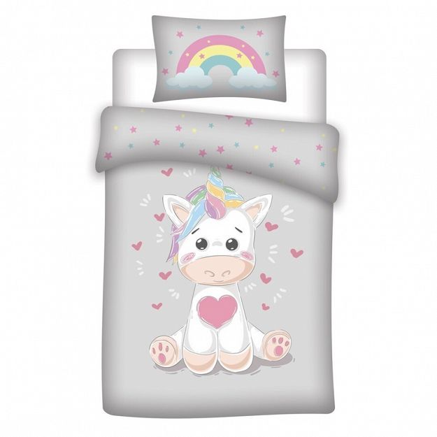 DUVET COVER UNICORN BABY 100X135+40X60CM