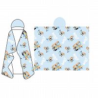 HOODED BLANKET BLUEY 120X150CM FLANEL