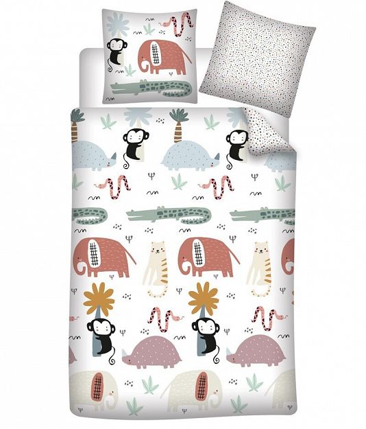DUVET COVER Animals 140X200+65X65CM 100%COTON