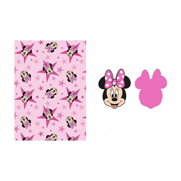 SET MINNIE CUSHION+BLANKET SHAPE CUSHION + CORAL BLANKET 100X140CM