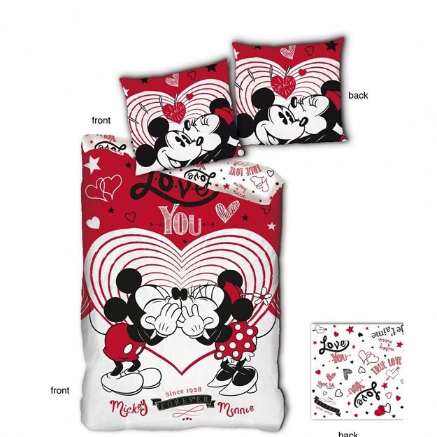 DUVET COVER MICKEY & MINNIE 140X200+63X63CM MICROFIBER