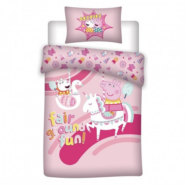 DUVET COVER PEPPA PIG 140X200CM+65X65CM COTON