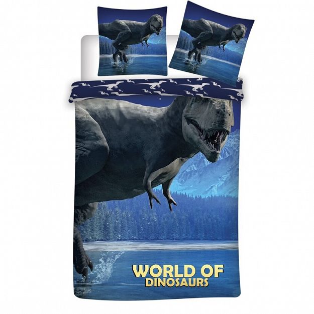 DUVET COVER DINO 140X200+63X63CM 100% POLYESTER