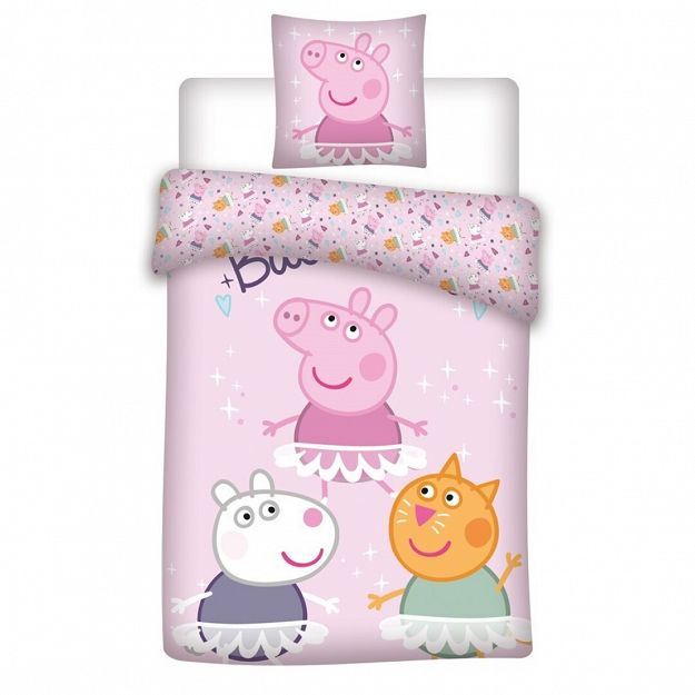 DUVET COVER PEPPA PIG 140X200CM+65X65CM COTON