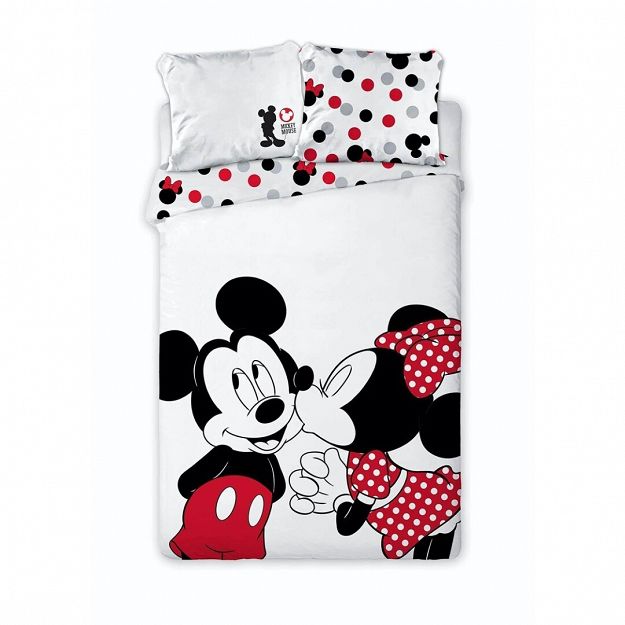 DUVET COVER MICKEY AND MINNIE 140X200+63X63CM MICROFIBER